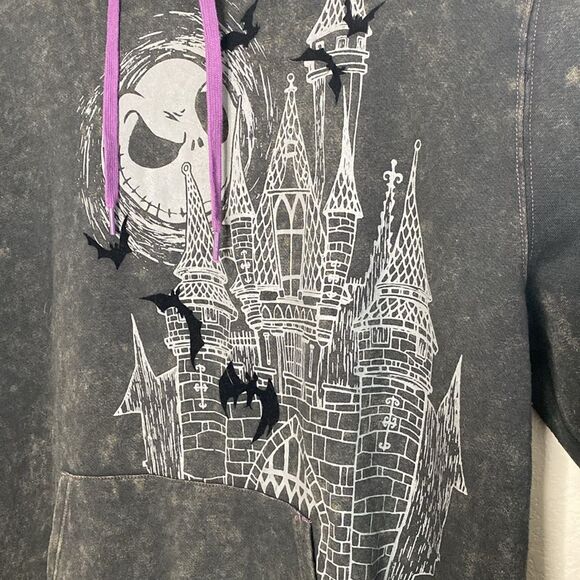 DISNEY PARKS TIM BURTON’S Nightmare Before Christmas Men’s Black Hoodie Size XL - Picture 2 of 5